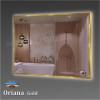 Дзеркало настінне з підсвічуванням в алюмінієвій рамі ORIANA GOLD